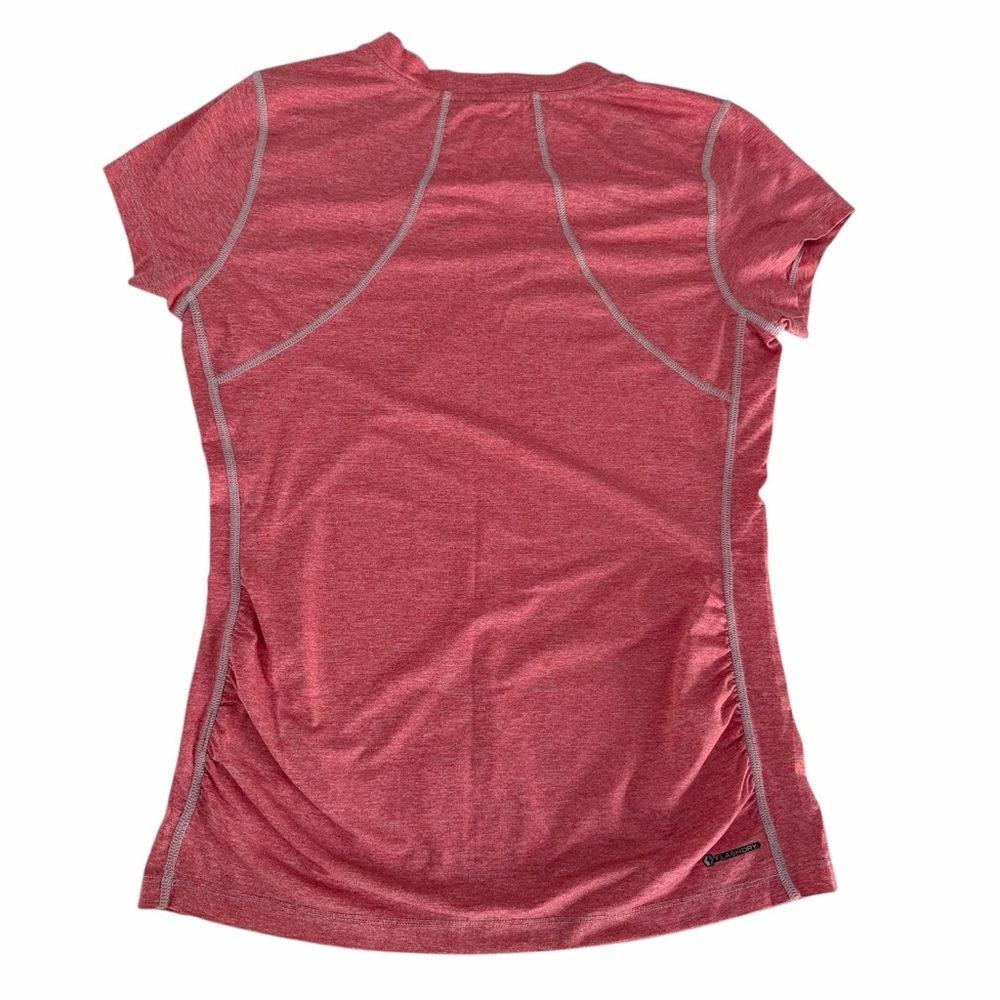 THE NORTH FACE Heathered Coral Pink Athletic V-Neck Activewear T-Shirt m - Picture 2 of 11